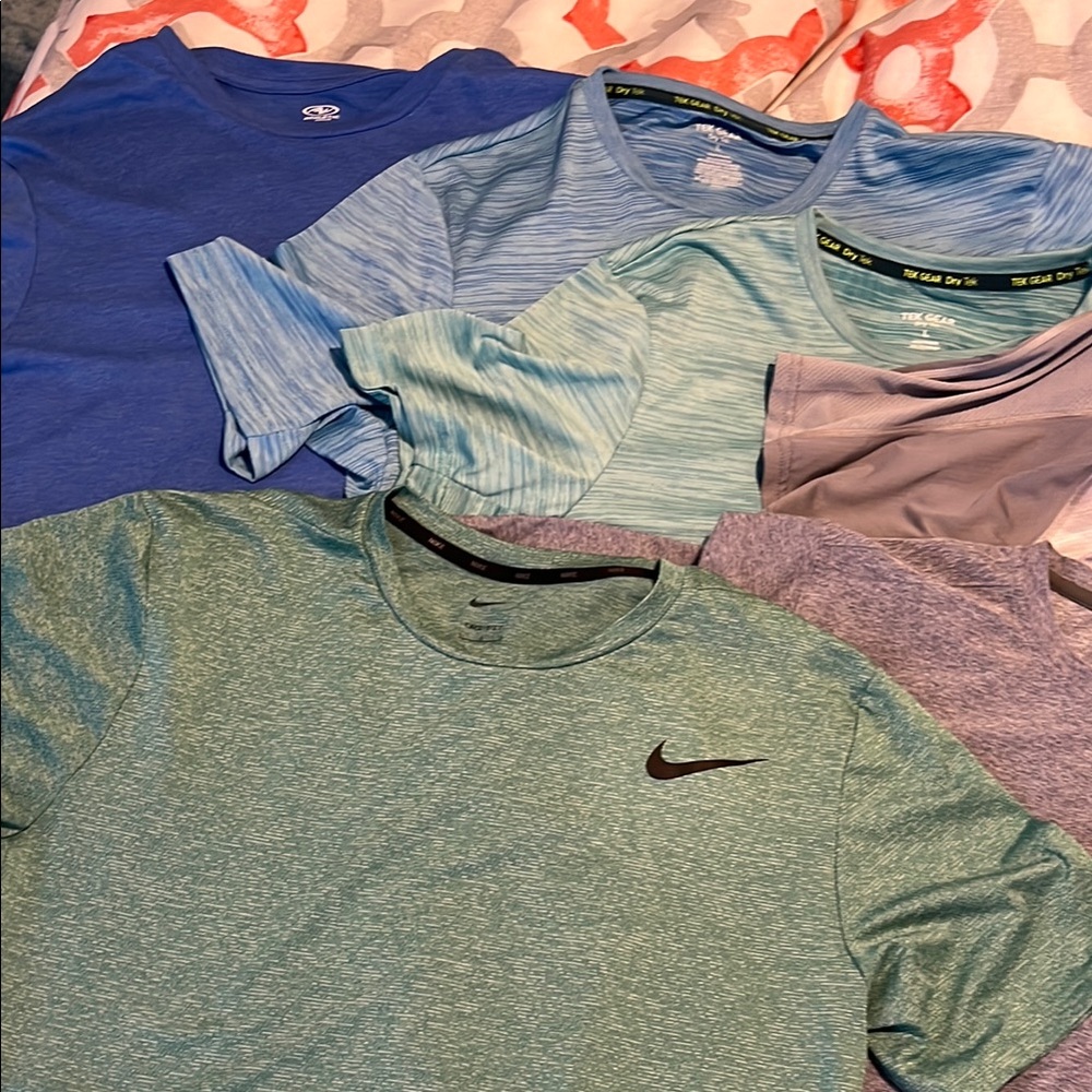 Various Athletic Shirts in Blue and Green 8 for $35!